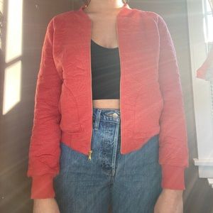 Washed Red Marc Jacobs Bomber Jacket